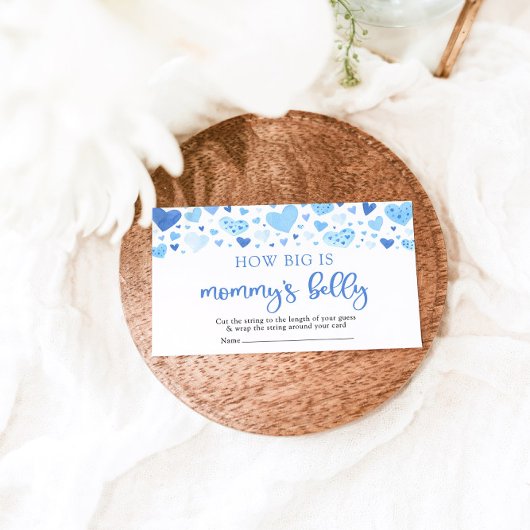 ブルーハートバレンタインデー大きいママの腹 エンクロージャーカード