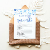 ブルーハートバレンタインベビーワードスクランブルゲーム 招待状