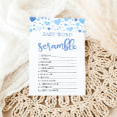 ブルーハートバレンタインベビーワードスクランブルゲーム 招待状