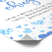 ブルーハートバレンタインボトルチュグベビーシャワーサイン ポスター (角)