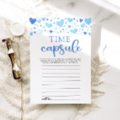 ブルーハートバレンタイン赤ちゃんシャワータイムカプセル 招待状