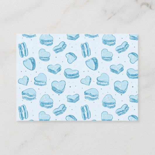 ブルーハートバレンタイン赤ちゃんシャワーブックリクエスト エンクロージャーカード (裏面)