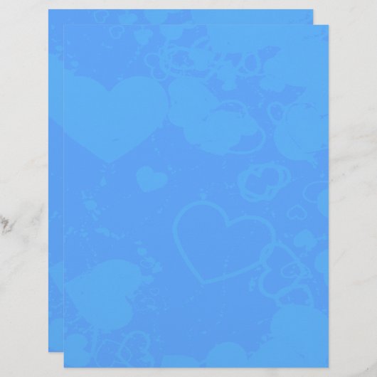 ブルーハートパターンスクラップブック紙 (正面/裏面)