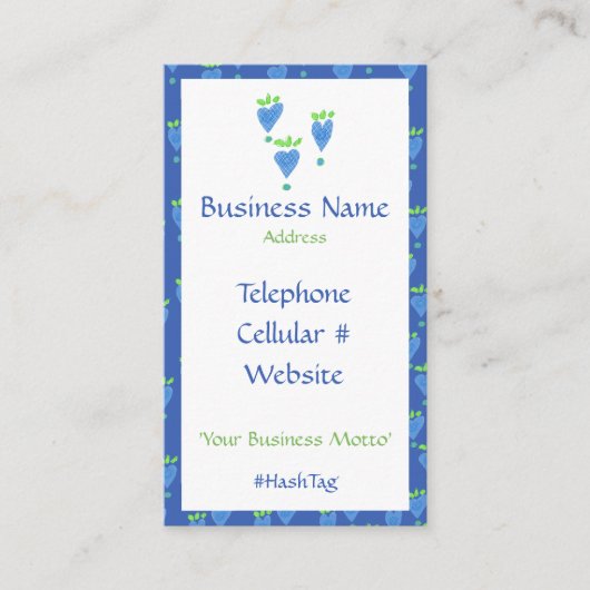 ブルーハートフェミニン名刺 名刺 (正面)