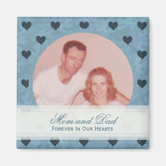 ブルーハートフレーム:メモリアル:写真マグネット マグネット