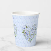 ブルーハートフローラ紙カップ 紙コップ (裏面)