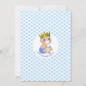 ブルーハートプリンス男の赤ちゃんシャワーパーティービンゴゲーム 招待状 (裏面)