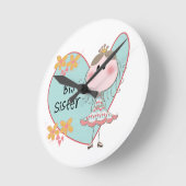 ブルーハートプリンセスビッグシスター ラウンド壁時計 (傾斜)