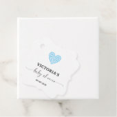 ブルーハートベビーシャワーパーティースクエア フェイバータグ (インサイチュ)