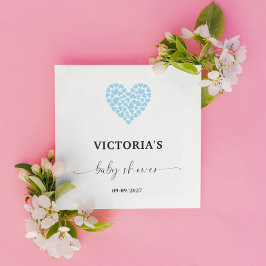 ブルーハートベビーシャワーパーティー スタンダードカクテルナプキン