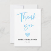 ブルーハートベビーシャワー サンキューカード (正面)