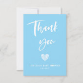 ブルーハートベビーシャワー サンキューカード (正面)