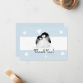 ブルーハートペンギンありがとうノートカード ノートカード (正面/裏面インサイチュ)