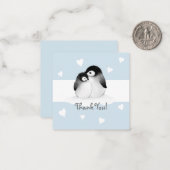 ブルーハートペンギンありがとうNotecards ノートカード (正面/裏面インサイチュ)