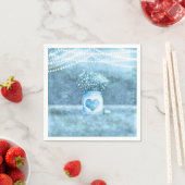 ブルーハートメイスンジャー&ベビーズブリー結婚ズ スタンダードカクテルナプキン (インサイチュ)