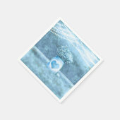 ブルーハートメイスンジャー&ベビーズブリー結婚ズ スタンダードカクテルナプキン (角)