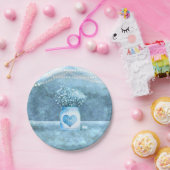 ブルーハートメイスンジャー&ベビーズブリー結婚ズ ペーパープレート (パーティー)