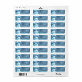 ブルーハートメイスンジャー&ベビーズブレス招待状 ラベル (フルシート)