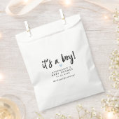 ブルーハートモダンベビーシャワー フェイバーバッグ (クリップ留めされた状態)