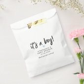 ブルーハートモダンベビーシャワー フェイバーバッグ (封をした状態)