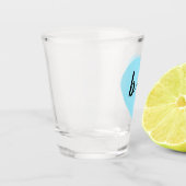 ブルーハートモノグラム ショットグラス (左)