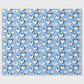 ブルーハートラッピング紙 ラッピングペーパー (フラット)