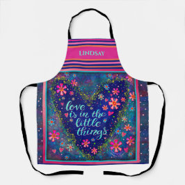 ブルーハートラブ引用文カスタムインスピリシティ エプロン