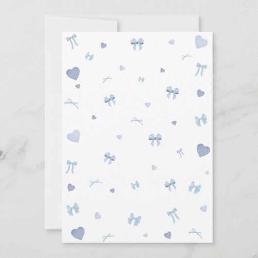 ブルーハートリトルスウィートアート誕生日招待状 招待状 (裏面)