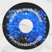 ブルーハートリーフ結婚ツリーズワイングラスラベル ワイングラスタグ (裏面)