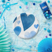 ブルーハート冬の赤ちゃんシャワー ペーパープレート (パーティー)