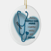 ブルーハート心気にナースカスタムナース セラミックオーナメント (右)