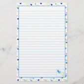 ブルーハート水彩裏書状筆記用紙 便箋 (正面)