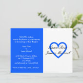 ブルーハート結婚式招待状 招待状 (スタンド正面)