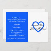 ブルーハート結婚式招待状 招待状 (正面/裏面)