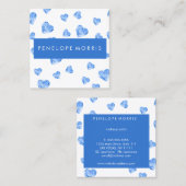 ブルーハート美しいスタイリストメイクアップアーティスト スクエア名刺 (正面/裏面)