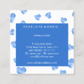 ブルーハート美しいスタイリストメイクアップアーティスト スクエア名刺 (裏面)