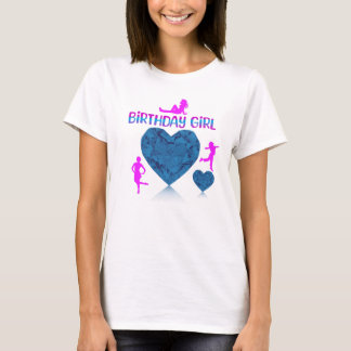ブルーハート誕生日ガールTシャツ Tシャツ