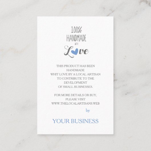 ブルーハート100%手作りラヴ引用文 名刺 (裏面)