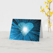 ブルーハート「あなたのテキスト」グリーティングカード カード (黄色い花)