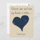 ブルーハート-恋しく思私は ポストカード (正面/裏面)