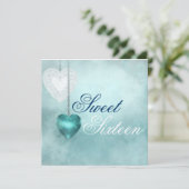 ブルーハートSweet sixteen誕生日招待状 招待状 (スタンド正面)