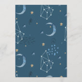 ブルーハーフムーン |男の子の赤ちゃんシャワー 招待状 (裏面)