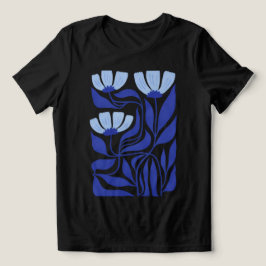 ブルーハーモニー 女性用 抽象的フラワープリントTシャツ トライブレンドＴシャツ