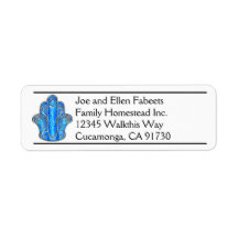 ブルーハ華美ンサ差出人住所ラベル