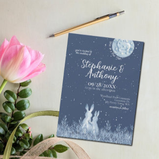 ブルーバお洒落ニーラビットムーンスターズ結婚ズ 招待状