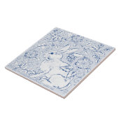 ブルーバかわいらしニーラビットバードフローラ顔離れ タイル (側面)