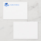 ブルーバかわいらしード自然カスタムオプションありがとう ノートカード (正面/裏面)