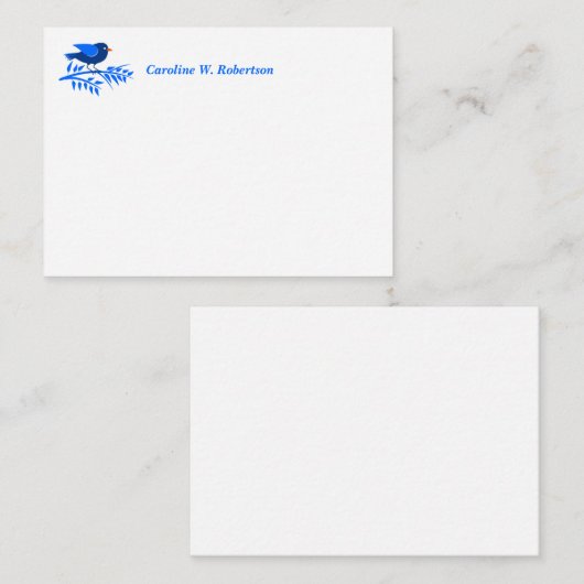 ブルーバかわいらしード自然カスタムオプションありがとう  ノートカード (正面/裏面)