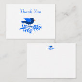 ブルーバかわいらしード自然シンプルサンキューカスタム ノートカード (正面/裏面)