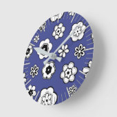 ブルーバイのフラワーガーデン ラウンド壁時計 (傾斜)